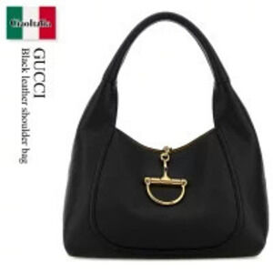 Gucci Bag Handbag Black Leather Shoulder AAEAO Pouch